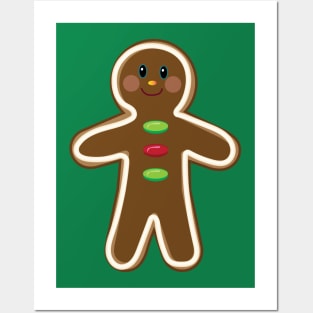 Christmas Gingerbread Man Cookie Posters and Art